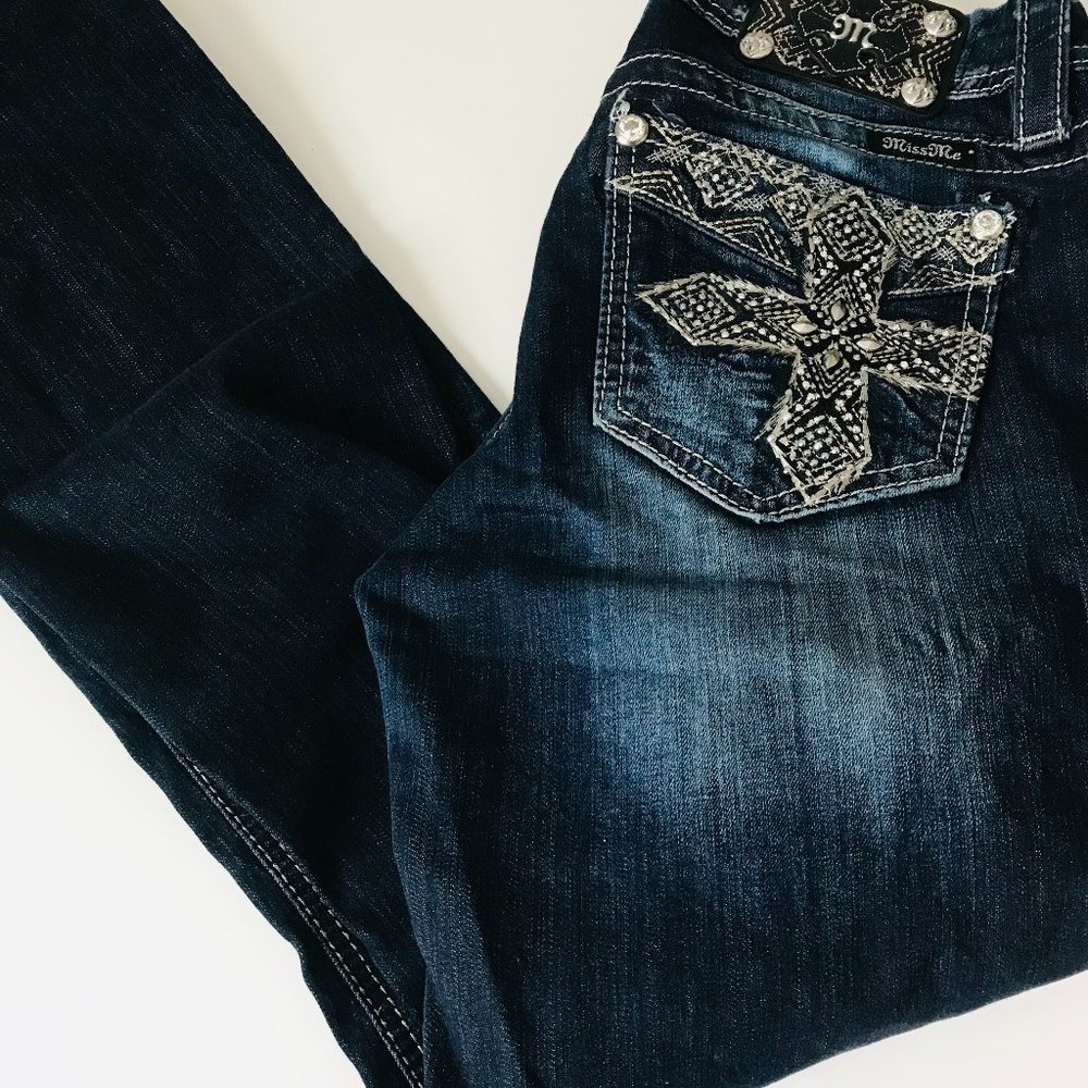 Miss Me Jeans, Women's Jeans, Curvy Boot Cut, Sz 27, Cotton Blend, NWOT